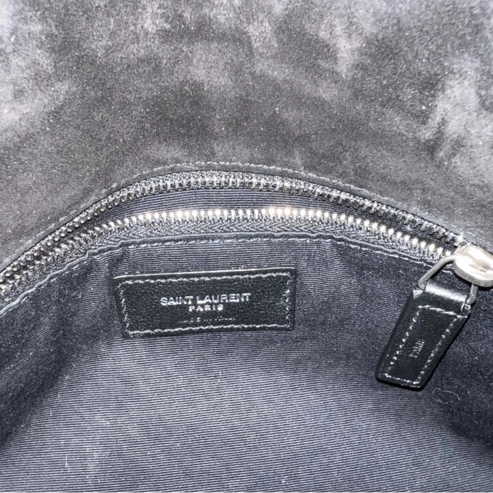 Saint Laurent Black Suede Small Loulou Puffer Shoulder Bag - Picture 4 of 6